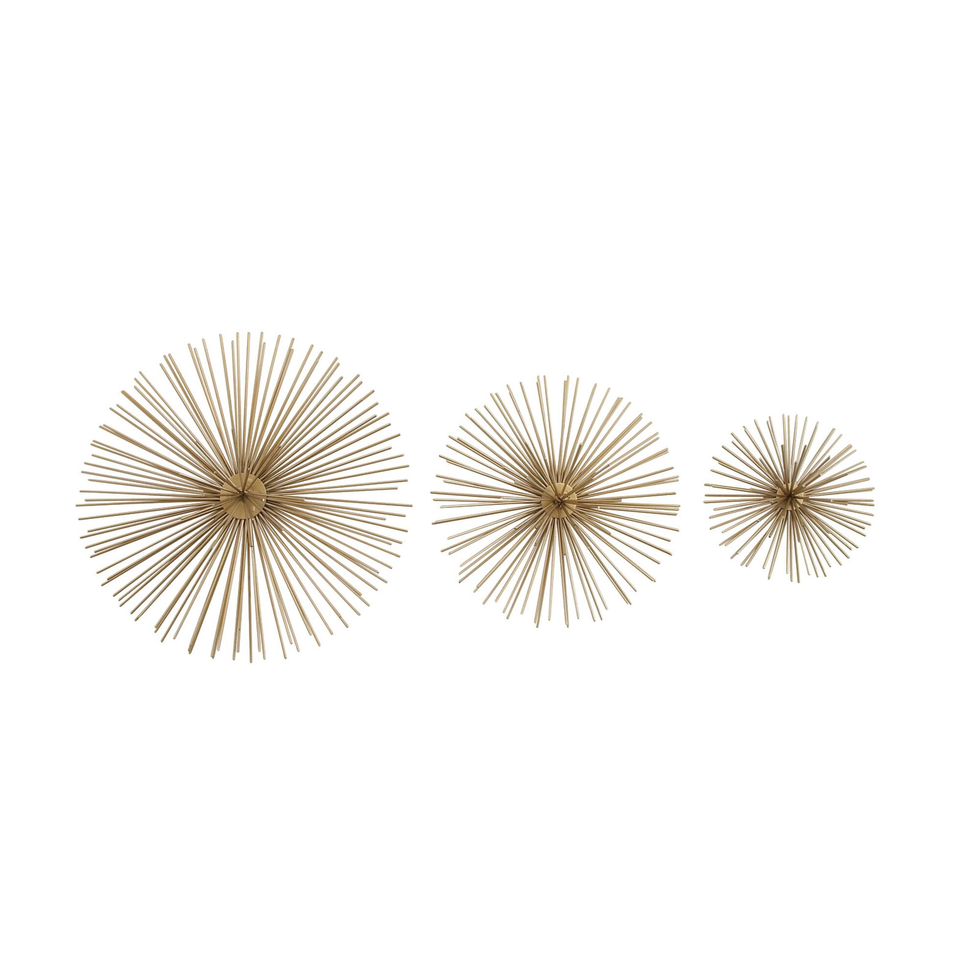 Gold Tin Contemporary Abstract Wall Accent Set